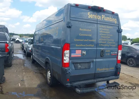 2020 Ram Promaster 3500 Cargo Van High Roof 159 Wb Ext из США, поврежденный, VIN 3C6URVJG9LE108281